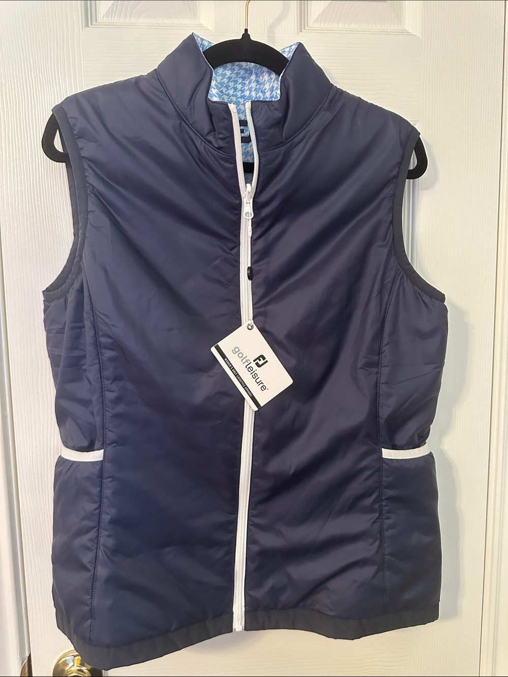 FootJoy Navy Quilted Golf Vest with White Trim
